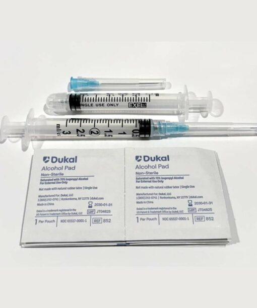 Pack of 10 3ml Syringes with 23G 1.5 Needles + 10 FREE Alcohol Pads