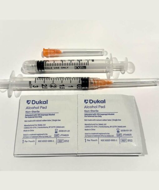 Pack of 10 3ml Syringes with 25G 1.5 Needles + 10 FREE Alcohol Pads